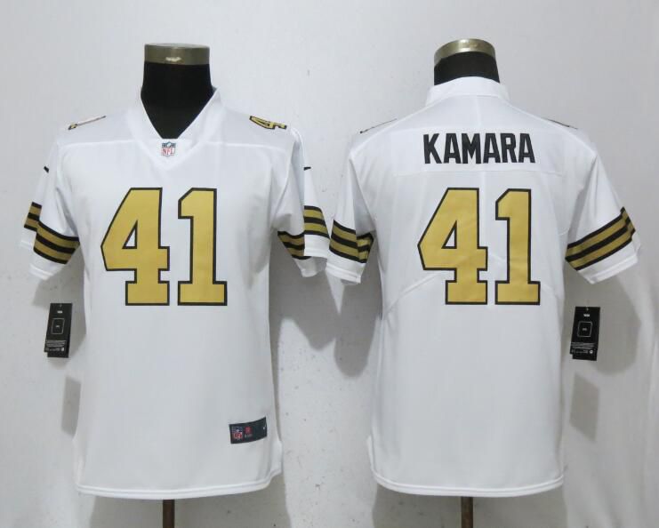 Women New Orleans Saints 41 Kamara Navy White Color Rush Player Nike Limited NFL Jerseys